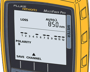 MultiFiber Pro Loss Numbers Flashing