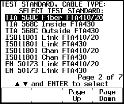 Highlighted Test Standard Screen
