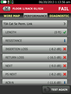 Failed Test Result Detail