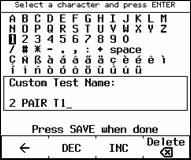 Entered Custom Test Name