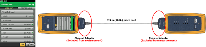 Patch cord certification with Channel Adapters - DSX CableAnalyzer