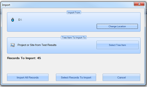 To import from USB Flash Drive to LinkWare PC: