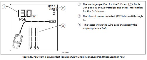How to use MicroScanner PoE to check PoE on a port:
