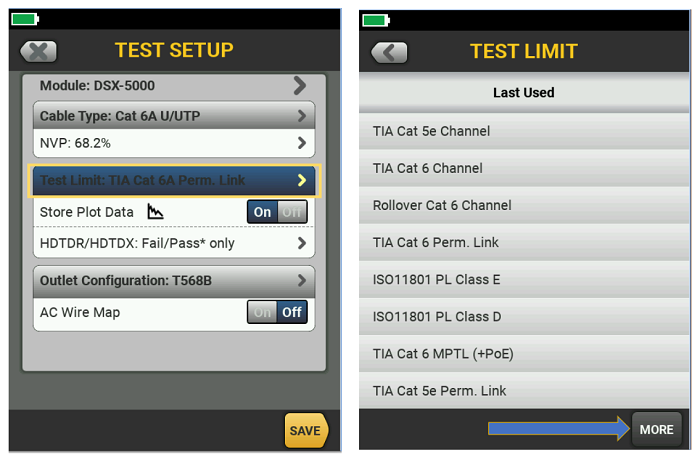 Modular Plug Terminated Link (MPTL) Test Limits for DSX-5000 and DSX-8000