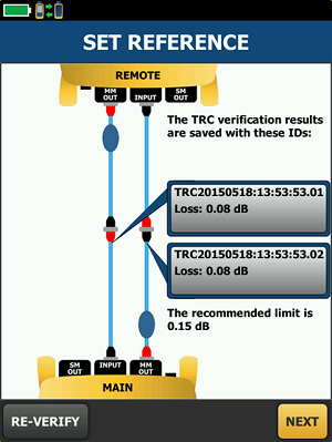 Certifying duplex LC to LC multimode links - CertiFiber Pro