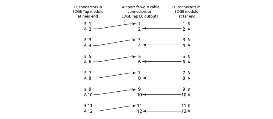 Figure 5. Connections from the Near and Far End Modules to the TAP Port Cable